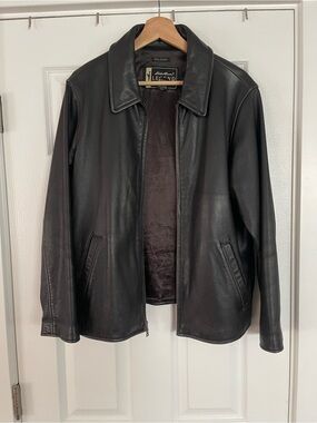 Eddie Bauer brown Leather Bomber Jacket